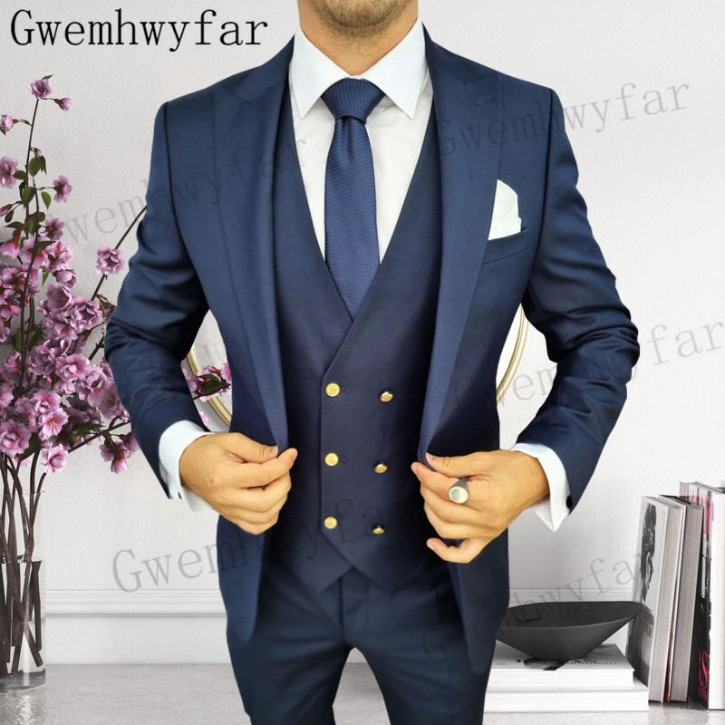 Men Formal Wear Pants - Gwenhwyfar Groomsmen Smoking con risvolto con