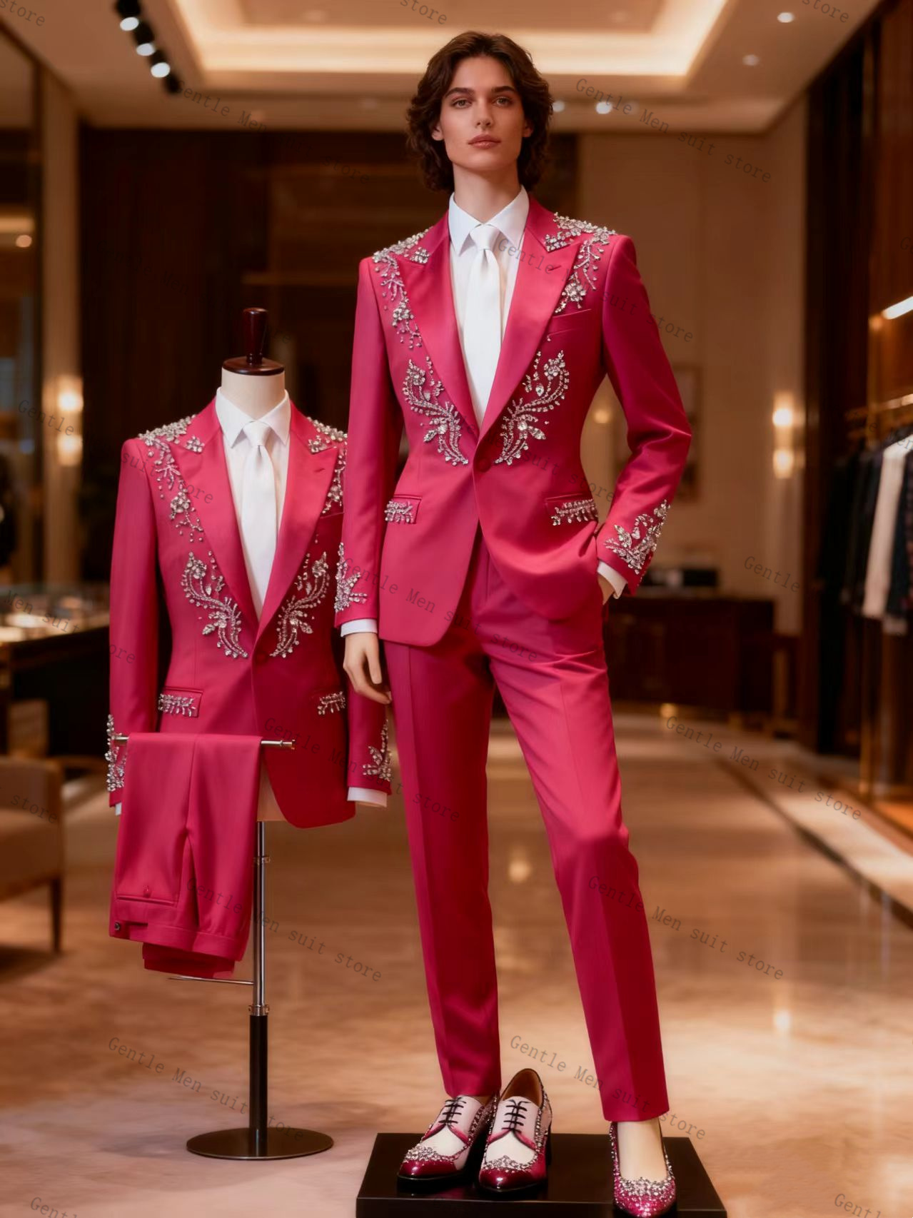 Men Formal Wear Pink - Completo da Uomo Rosa 2 Pezzi