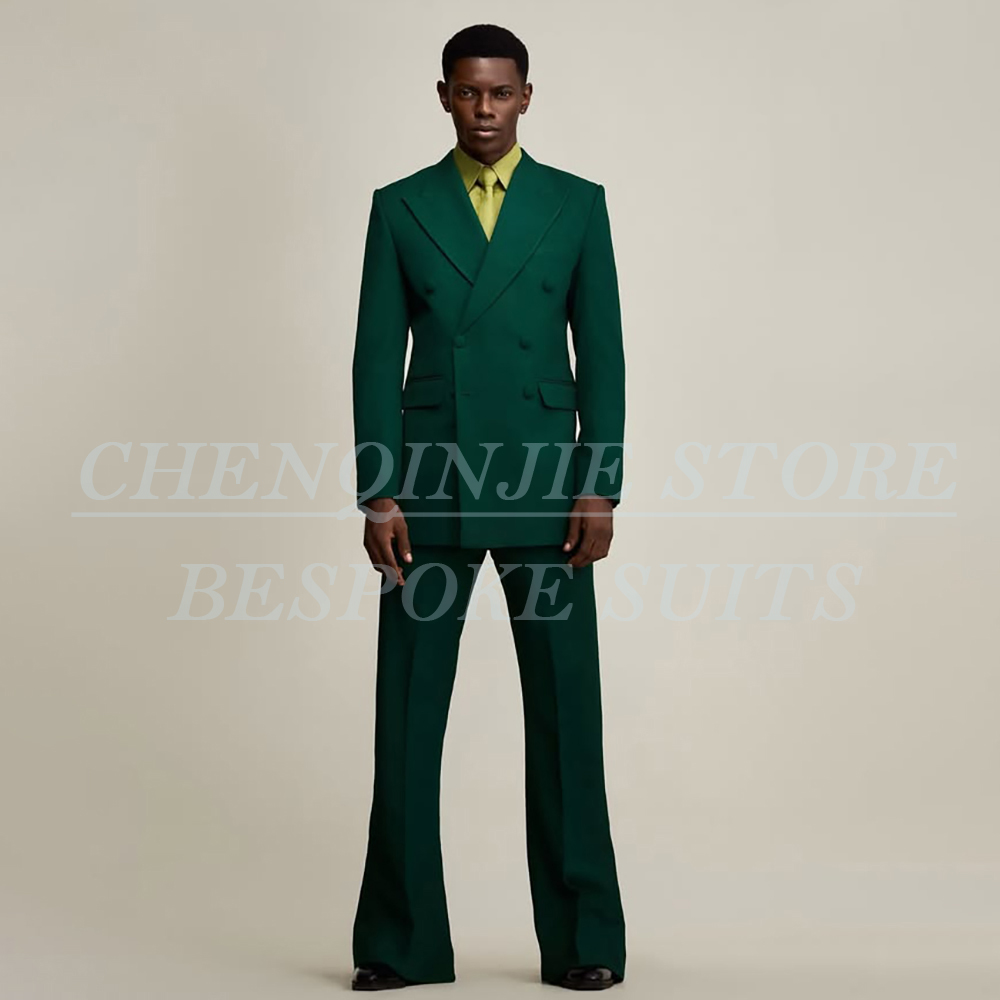 Men Formal Wear Pants - Abito da Uomo Verde di Lusso,