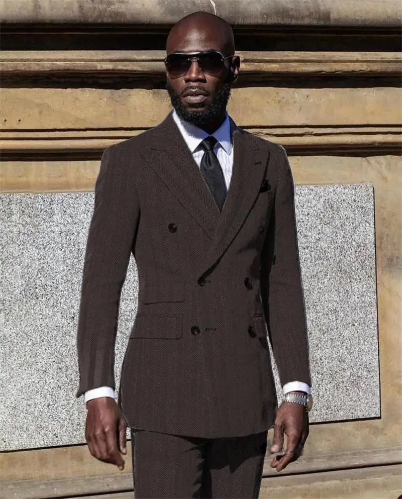 Men Formal Wear Pink - Abiti a spina di pesce per