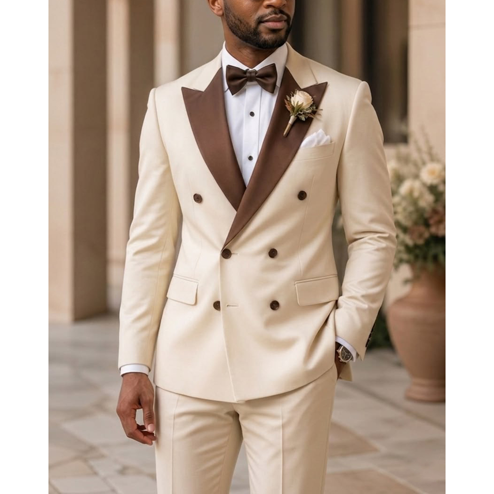 Men'S Formal Wear In Wedding - Abito da uomo doppiopetto con revers