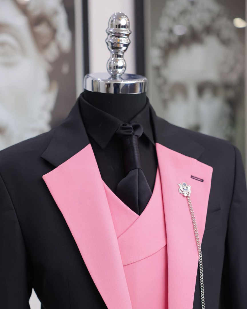 Abito da uomo di lusso nero e  - Men Formal Wear Pink recensione e prezzo