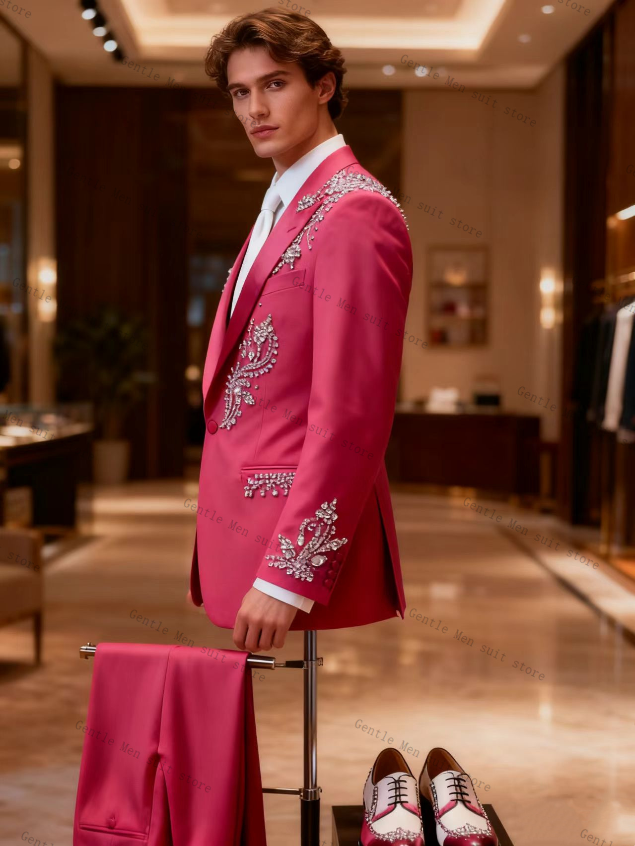 Completo da Uomo Rosa 2 Pezzi  - Men Formal Wear Pink recensione e prezzo